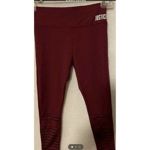 Justice Active Girl’s Size 7 Maroon- Red Yoga Pants